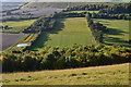 Looking down on the landscape from Giant's Grave in SN8 4HX