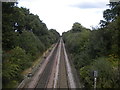Railway east of Burtonwood Road, Hood Manor in WA5 1ET