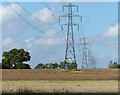 Pylons next to the Birmingham & Fazeley Canal in B76 9HE