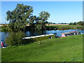Narrow boats moored at Upware, Cambridgeshire in CB7 5ZR