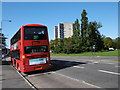 Bus at Whipps Cross Roundabout in E17 3PA