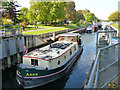 Boats leaving Penton Hook Lock in TW18 2HU