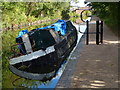 Burnt out narrowboat on the Birmingham & Fazeley Canal in B24 0SF