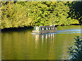 Narrow boat in Desborough Cut, River Thames in KT13 8PA