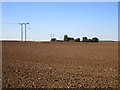 Harrowed field and electricity line in S25 2PB