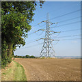 A pylon by the Icknield Way Path in CB21 4NU