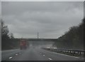 A very wet southbound M1 in LE6 0LP