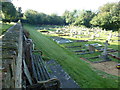 Church yard wall and graveyard in Fordham in CB7 5NR