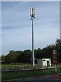 Communications mast beside Newton Road in CA11 9FD