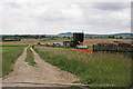 Looking along private track towards Suddern Farm, Over Wallop in SP5 1BZ