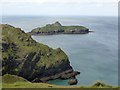 Mullion Island and the cliff at Laden Ceyn in TR12 7ET