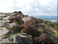 Sandstone outcrop on the crest of Otley Chevin in LS21 3BN