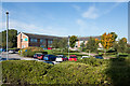 Gardens and car park at Woodlands Hospital in DL1 4PJ