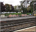 Crediton railway station platform benches in EX17 3BL