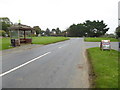 Looking north past the bus stop at Chale Green in Chale Green