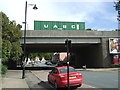 A14 bridge over Eastgate Street, Bury St Edmunds in Eastgate Ward