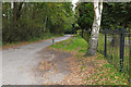 Cemetery access road, Yateley Common in GU46 6BB