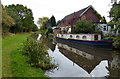 Narrowboat moored along the Coventry Canal in WS13 8SG