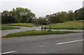 Grass triangle junction on Rodborough Common in GL5 5GA