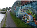 New artwork along the Grand Union Canal in Leicester in LE4 0FB