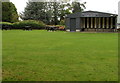 Croquet pavilion and picnic benches, Rodborough Common in GL5 5GA
