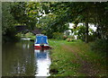 Narrowboat moored near Brookhay Bridge No 88 in WS13 8RQ