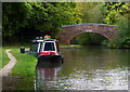 Narrowboat moored near the Bonehill Road Bridge in B78 3SJ