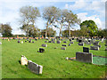Graves and trees in Chilton Cemetery in DL17 0BL