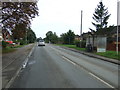 Bus stop and shelter on Mildenhall Road (B1102) in CB7 5NX