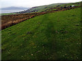 Path across open farmland on the descent to Llwyngwril in LL37 2QH