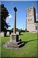 War memorial and tower of Wickwar church in GL12 8JB