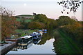 Moon over the Kennet and Avon Canal at Honey Street in SN8 4LE