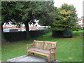 Binstead Methodist Church: seat in the churchyard in PO33 3PB
