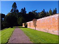 Path outside south wall of Glamis walled garden in DD8 1QH