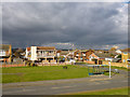 Bus stop at corner of Shellbeach Road, Canvey Island in SS8 7HF