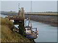 Fishing boat moored at Fosdyke Bridge in Lincolnshire in PE20 2DF