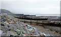 Shoreline with groynes at Aberaeron, Ceredigion in SA46 0BN