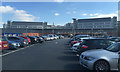 Car parking on the deck at A&E level, University Hospital, Walsgrave, Coventry in CV2 2BW