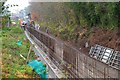 Flood defence wall construction, Philiphaugh mill lade in TD7 5BA