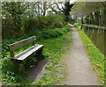 Seat along the towpath of the Stratford-upon-Avon Canal in B95 5EE