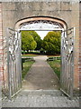 Entrance gates to the orangery, Rufford Country Park in NG22 9DD