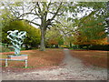 Path in the sculpture garden, Rufford Country Park in NG22 9DD