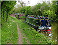 Narrowboat next to Edstone Footbridge No 57 in B95 6DW