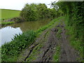 Muddy towpath along the Stratford-upon-Avon Canal in B95 6DW