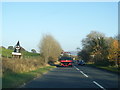A59 at Lythe Bank with Halloween advertisement in BD23 6AF