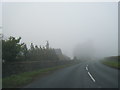 B6165 at Scarah Farm in mist in HG3 3JQ
