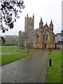 Buckfast Abbey in the rain in TQ13 7JJ