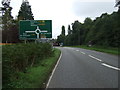 A140 approaching roundabout beside Scole Plantation in IP21 4DJ