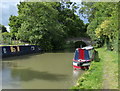 Narrowboats moored near the Brockhall Road Bridge No 21 in NN7 4LB