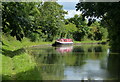 Narrowboat moored along the Grand Union Canal in NN7 4LB